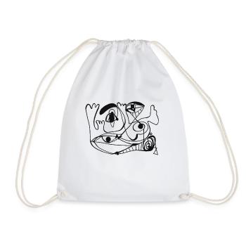 Dessin abstrait visage un portrait au trait - Sac de sport léger - blanc - Devant