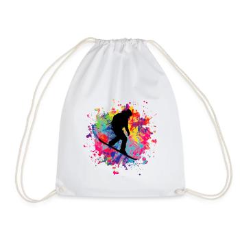 Snowboard Snowboarder Splash - Turnbeutel - Weiß - Vorne