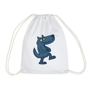 Wolf Cartoon Comic Rudel Beute Geschenk Idee Wild - Turnbeutel - Weiß - Vorne