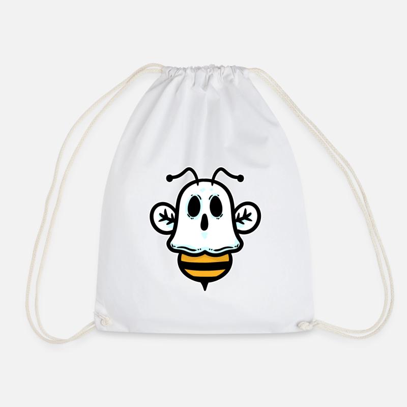 Halloween Ghost Creepy Spooky Scared Horror Party - Drawstring Bag - white
