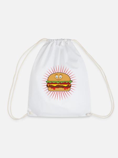 hamburger - Drawstring Bag - white