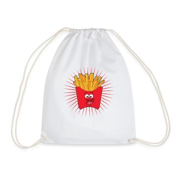 fries - Drawstring Bag - white - Front