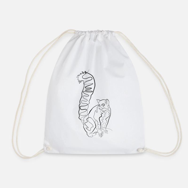 Lemur Madagascar - one line drawing - Sac de sport léger - blanc