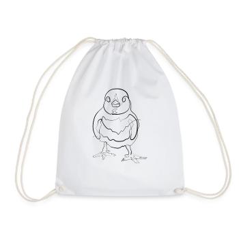 Poulet bébé poussin - one line drawing - Sac de sport léger - blanc - Devant