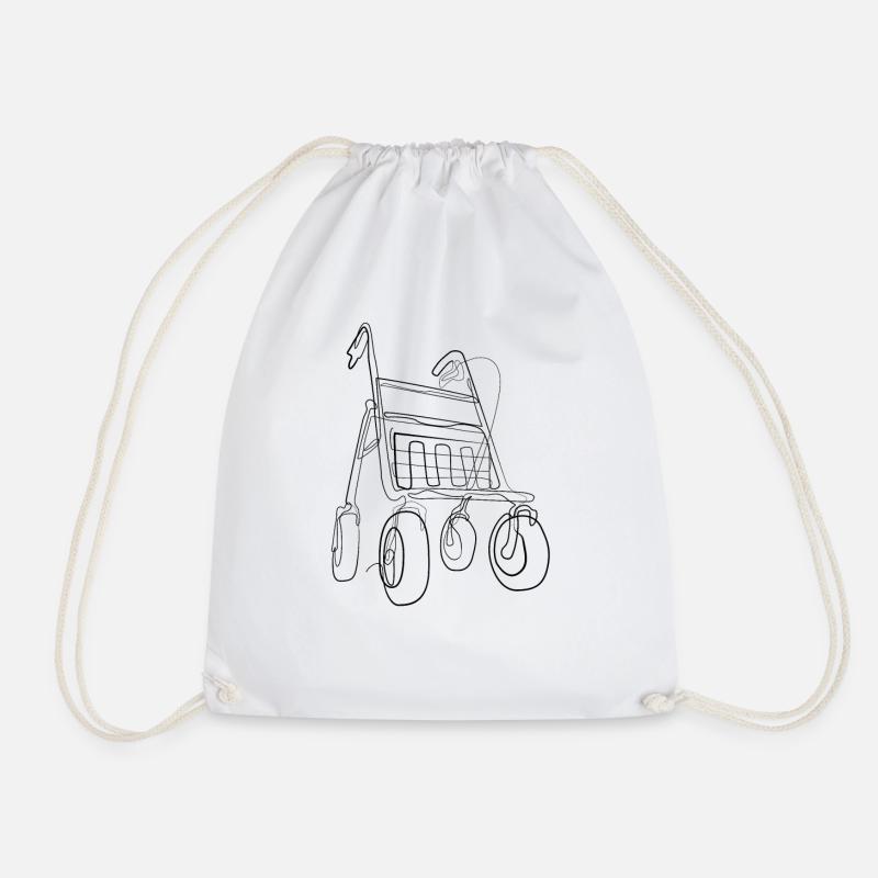 Rollator - one line drawing - Turnbeutel - Weiß