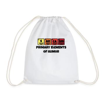 Sarcasm Periodic Table Funny Gift - Drawstring Bag - white - Front