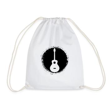 Gitarre - Guitar / Acoustic Guitar - Turnbeutel - Weiß - Vorne