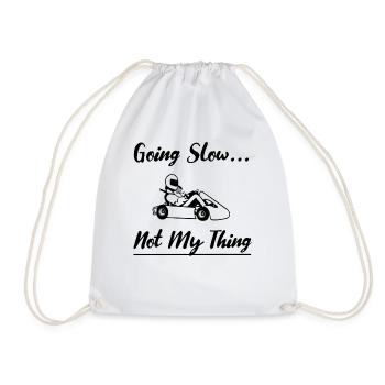 GoKart Go Kart Hobby Motorsport Auto Racing - Drawstring Bag - white - Front