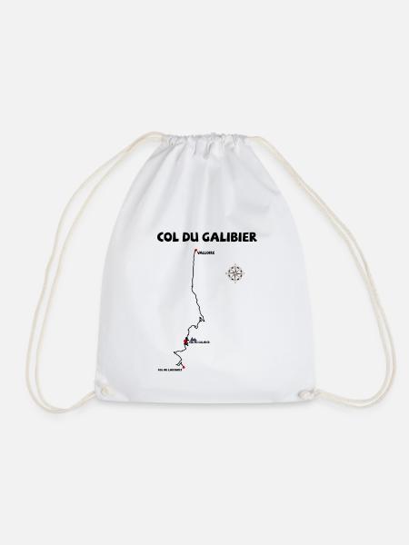 Col du Galibier 2642 m serpentine in France - Drawstring Bag - white