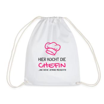 Chefkoch Spruch lustig Kochmütze Geschenk - Turnbeutel - Weiß - Vorne