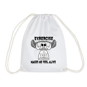 Halloween Bodybuilder Gym Fitness Mind Workout - Drawstring Bag - white - Front