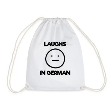 Laughter Meme Germany German Emoticon Gift - Drawstring Bag - white - Front