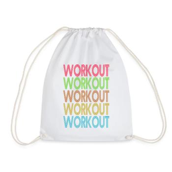 Gym - Fitnessstudio - Bodybuilding - Workout - Turnbeutel - Weiß - Vorne