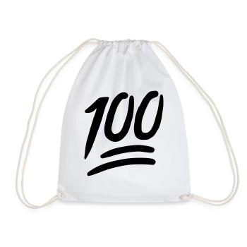 Emoji 100 sketch black - Drawstring Bag - white - Front