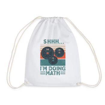 Funny Weightlifter Strength Sports Gym Muscle Building - Drawstring Bag - white - Front