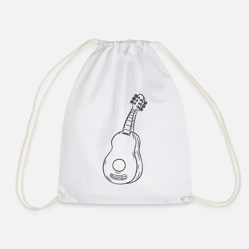 Gitarre - Turnbeutel - Weiß