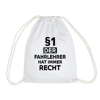 Fahrlehrer Lustige Spruch Fahrschullehrer Geschenk - Turnbeutel - Weiß - Vorne