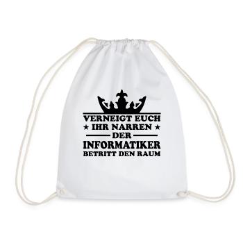 Informatiker Lustig Spruch Programmierer Geschenk - Turnbeutel - Weiß - Vorne