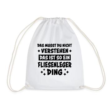 Fliesenleger Lustig Spruch Job Bodenleger Geschenk - Turnbeutel - Weiß - Vorne