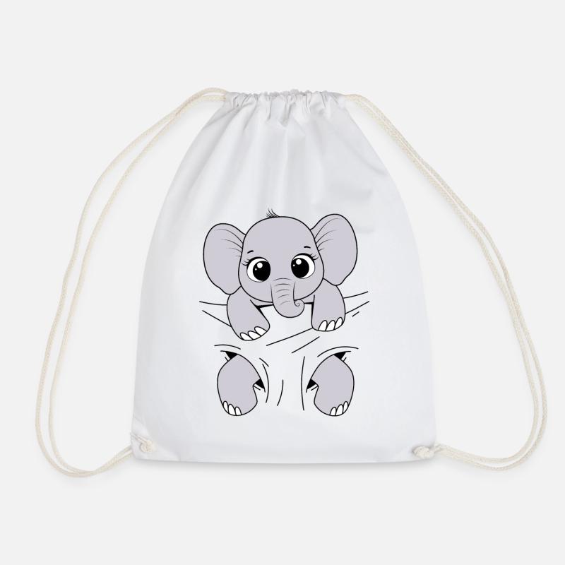 Bébé Éléphant Animal Drôle Porter Bébé Éléphant - Sac de sport léger - blanc