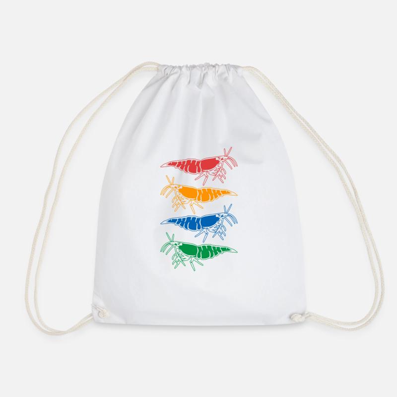 Dwarf Prawn Shrimp Shrimp Aquascaper Aquascaper Aquastry - Drawstring Bag - white