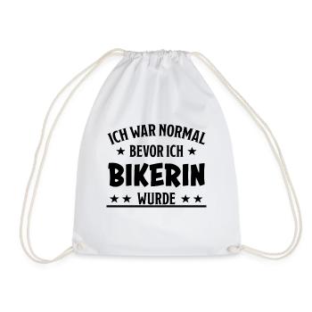 Bikerin Lustiger Spruch Bike Fun Sprüche Geschenk - Turnbeutel - Weiß - Vorne
