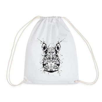 Rhinoceros - Drawstring Bag - white - Front