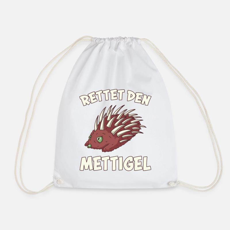 Mettigel Mettbrötchen Lustige Spruch Mett Geschenk - Turnbeutel - Weiß