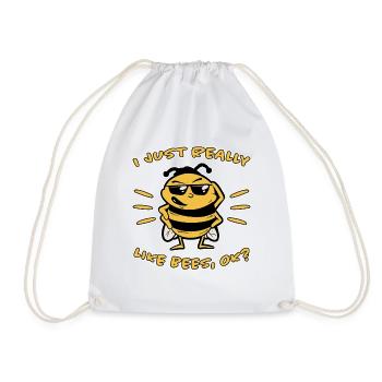 Bienen Lustiger Spruch Bienenwabe Imker Geschenk - Turnbeutel - Weiß - Vorne