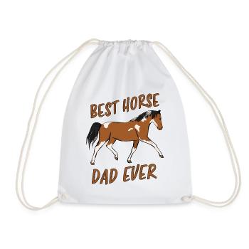 Best Horse Dad Ever Pferd Reiten Reiter Geschenk - Turnbeutel - Weiß - Vorne