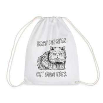 Persian Cat Saying Cat Mama Persian Cat Gift - Drawstring Bag - white - Front