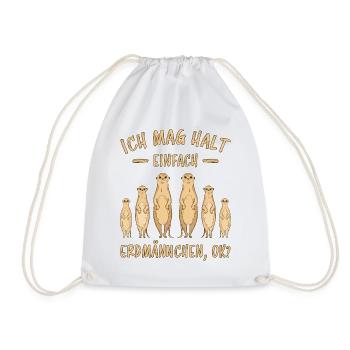 Erdmännchen Lustige Spruch Tier Mangusten Geschenk - Turnbeutel - Weiß - Vorne