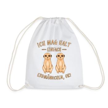 Erdmännchen Lustige Spruch Tier Mangusten Geschenk - Turnbeutel - Weiß - Vorne