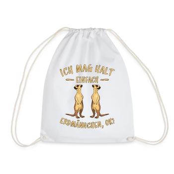 Erdmännchen Lustige Spruch Tier Mangusten Geschenk - Turnbeutel - Weiß - Vorne