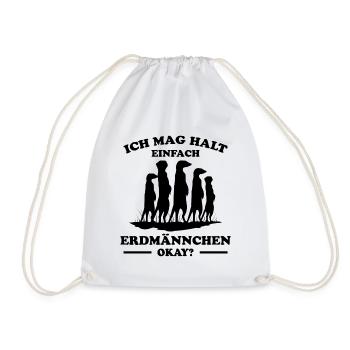 Erdmännchen Lustige Spruch Tier Mangusten Geschenk - Turnbeutel - Weiß - Vorne