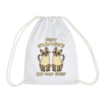 Siamese Spruch Katze Papa Lustige Siamese Geschenk - Turnbeutel - Weiß - Vorne