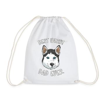 Best Husky Dad Fun Spruch Siberian Husky Geschenk - Turnbeutel - Weiß - Vorne