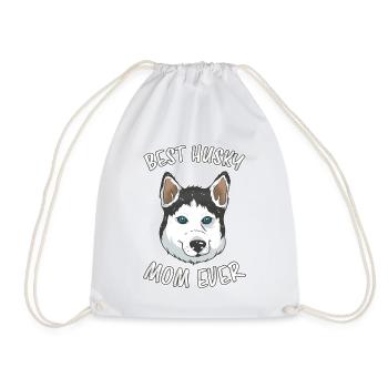 Best Husky Mom Fun Spruch Siberian Husky Geschenk - Turnbeutel - Weiß - Vorne