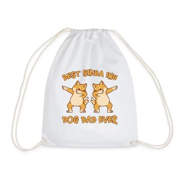 Shiba Inu Dad Dog Fun Saying Shiba Inu Gift - Drawstring Bag - white - Front