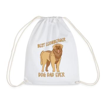 Leonberger Dad Dog Fun Saying Leonberger Gift - Drawstring Bag - white - Front