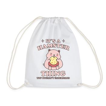 Hamster Saying Cookies Funny Dwarf Hamster Gift - Drawstring Bag - white - Front