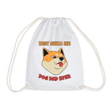 Shiba Inu Dad Dog Fun Saying Shiba Inu Gift - Drawstring Bag - white - Front