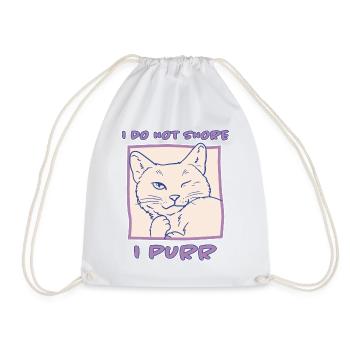 Schnurren Schnarchen Schlaf Spruch Katzen Geschenk - Turnbeutel - Weiß - Vorne