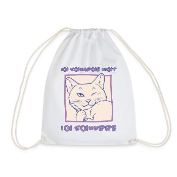 Schnurren Schnarchen Schlaf Spruch Katzen Geschenk - Turnbeutel - Weiß - Vorne