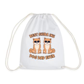 Shiba Inu Dad Dog Fun Saying Shiba Inu Gift - Drawstring Bag - white - Front