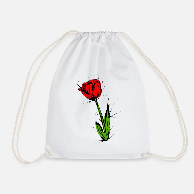 Blume Tulpe - Turnbeutel - Weiß