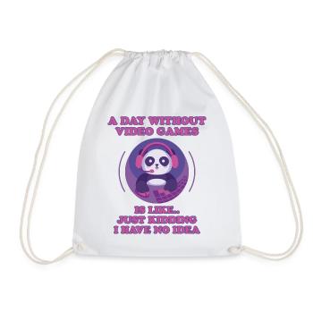 Gamer Panda Video Game Rabbit Pandas Gift - Drawstring Bag - white - Front
