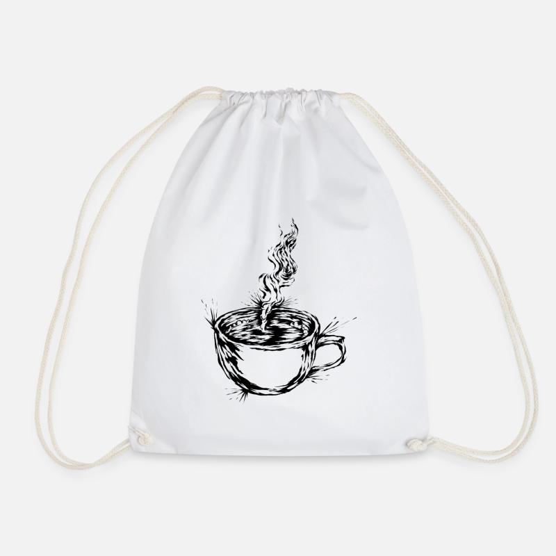 Kaffee Tasse - Turnbeutel - Weiß