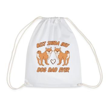 Shiba Inu Dad Dog Fun Saying Shiba Inu Gift - Drawstring Bag - white - Front