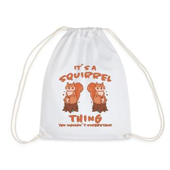 Eichhörnchen Design Lustiger Spruch Nüsse Geschenk - Turnbeutel - Weiß - Vorne